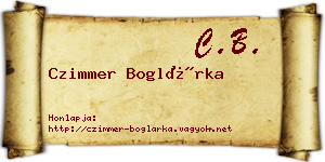 Czimmer Boglárka névjegykártya